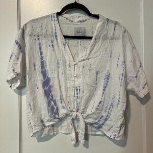 Rails Short Sleeve Linen Top